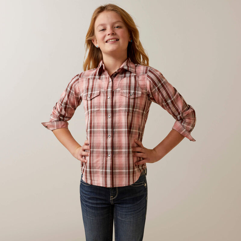 Ariat Girls' Saguaro Plaid Long Sleeve Shirt - Korvel