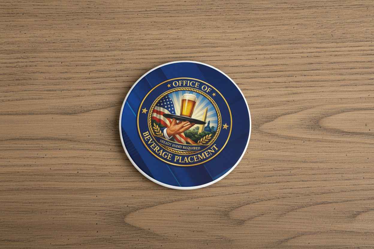 Office of Beverage Placement Coaster – Steady Hand Required