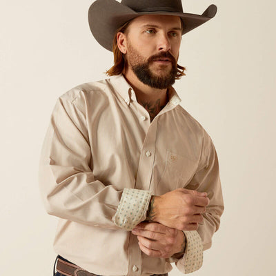 Ariat Men's Tan Long Sleeve Button-Up Shirt - Korvel