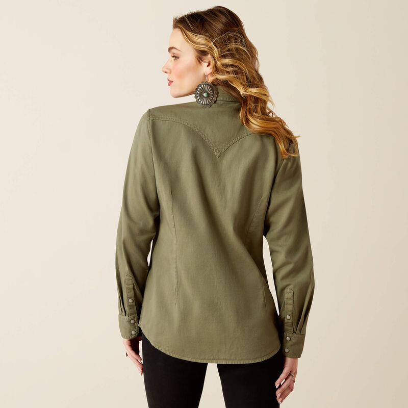Ariat Women's Green Long Sleeve Western Shirt - Korvel
