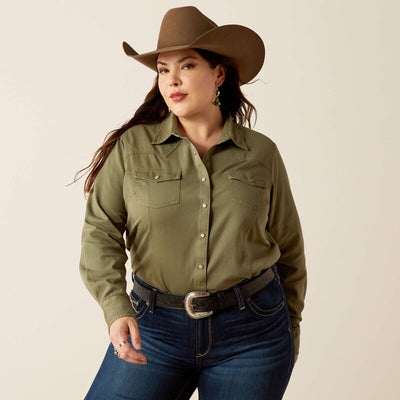 Ariat Women's Green Long Sleeve Western Shirt - Korvel