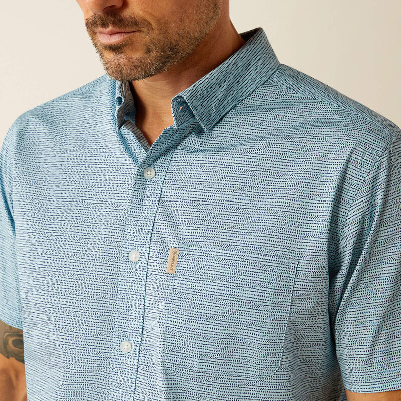 Ariat Men's Aqua Monte Modern Fit Short Sleeve Shirt - Korvel