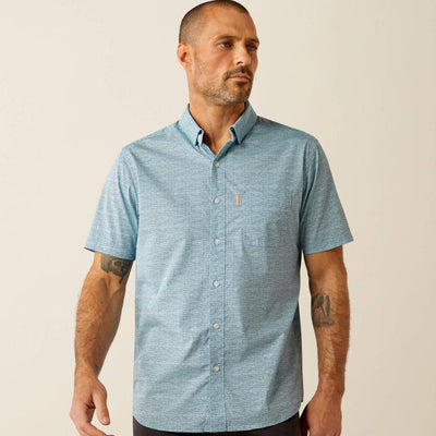 Ariat Men's Aqua Monte Modern Fit Short Sleeve Shirt - Korvel