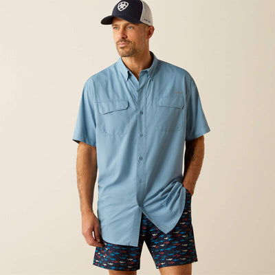 Ariat Men's Outbound Blue Short Sleeve Shirt - Korvel
