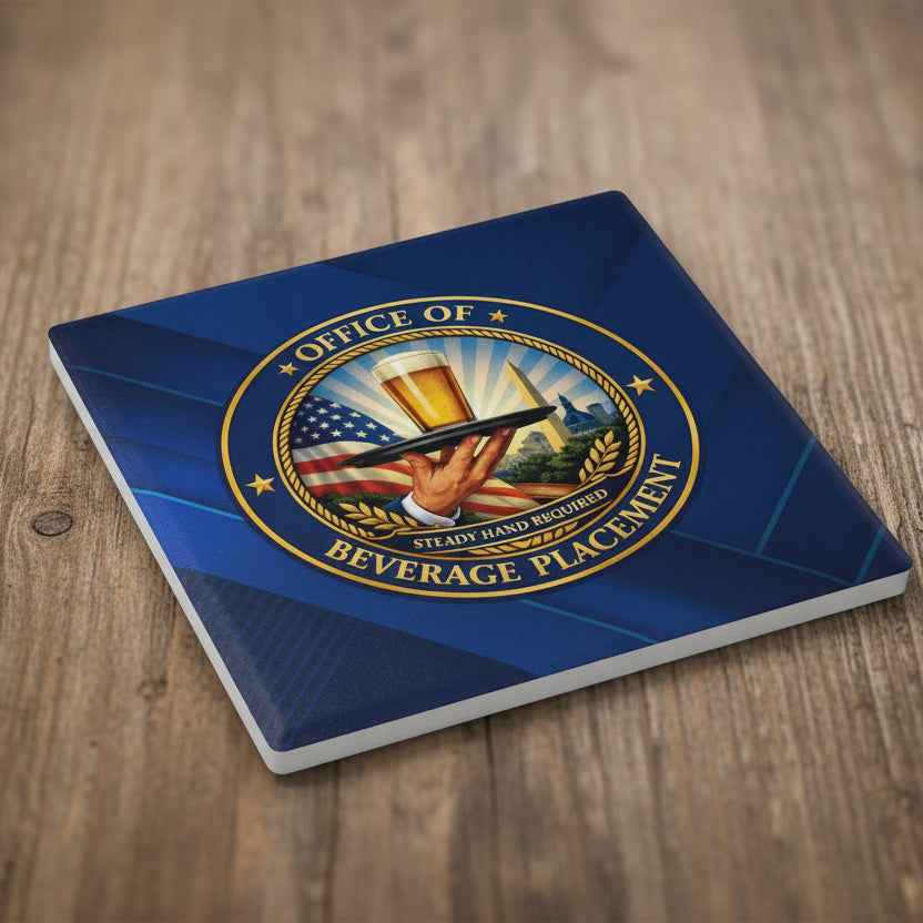 Office of Beverage Placement Coaster – Steady Hand Required