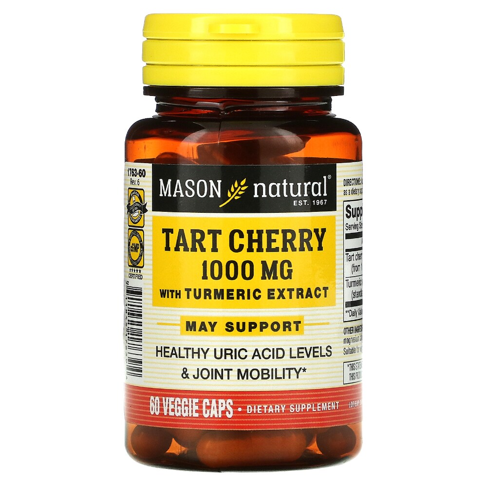 Mason Natural® Cerise Acide avec Extrait de Curcuma – 60 Gélules Végétales
