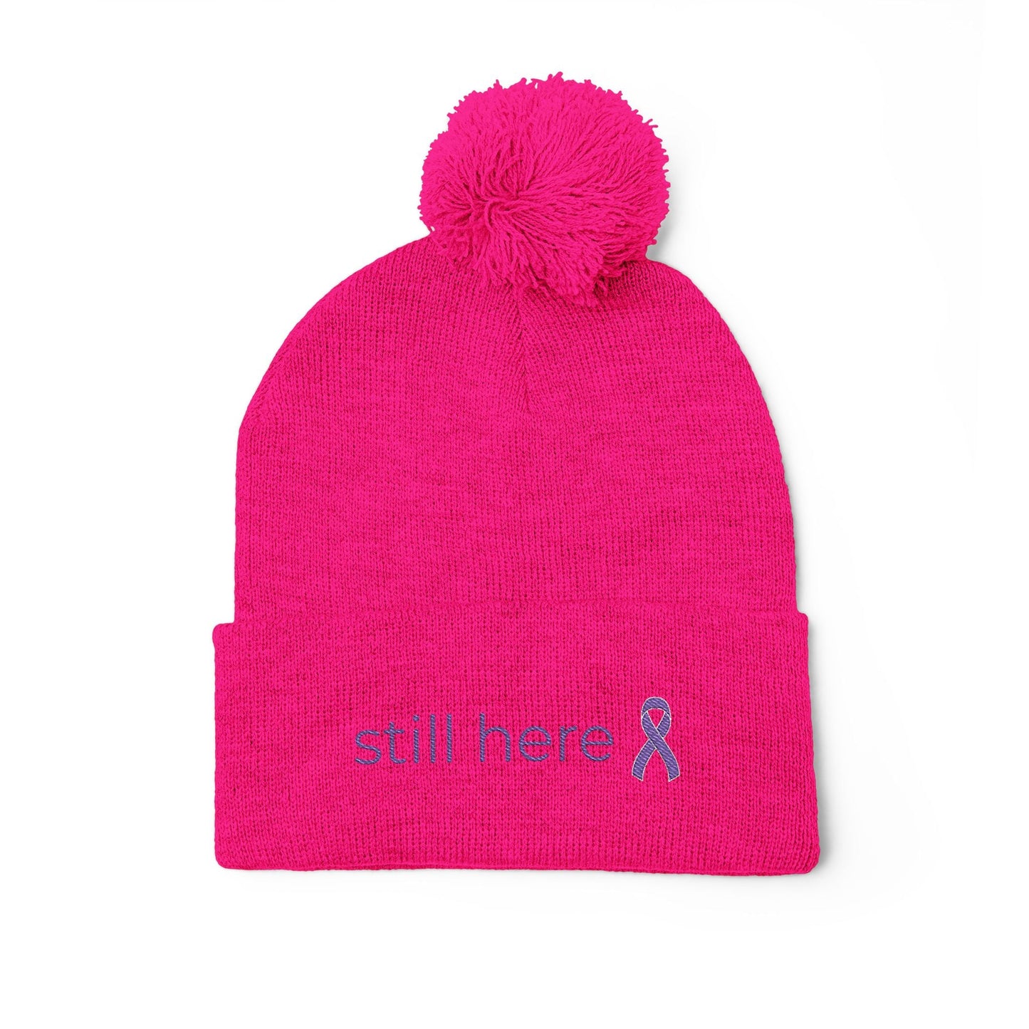 Gorro de Pom-Pom Still Here – Sombrero de Tejido para la Conciencia de la Epilepsia