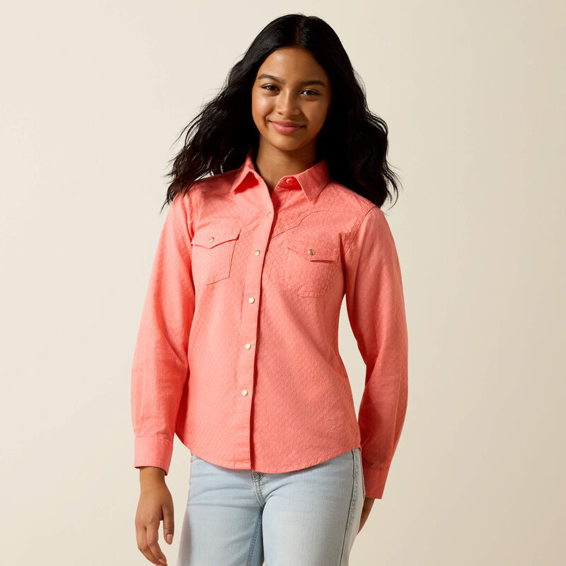 Amanda Shell Pink | Ariat Girls Long Sleeve Shirt