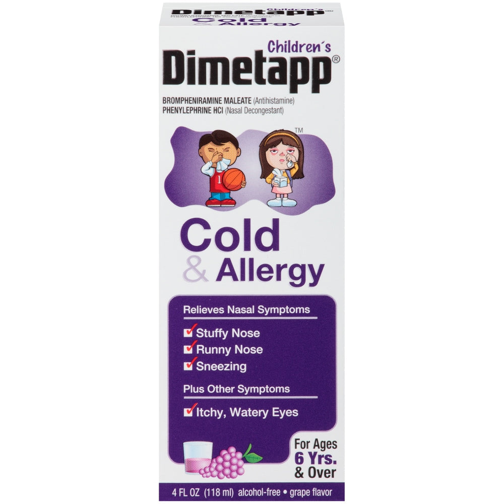 Dimetapp Children's Cold & Allergy Grape Flavor Liquid - 4 Fl Oz