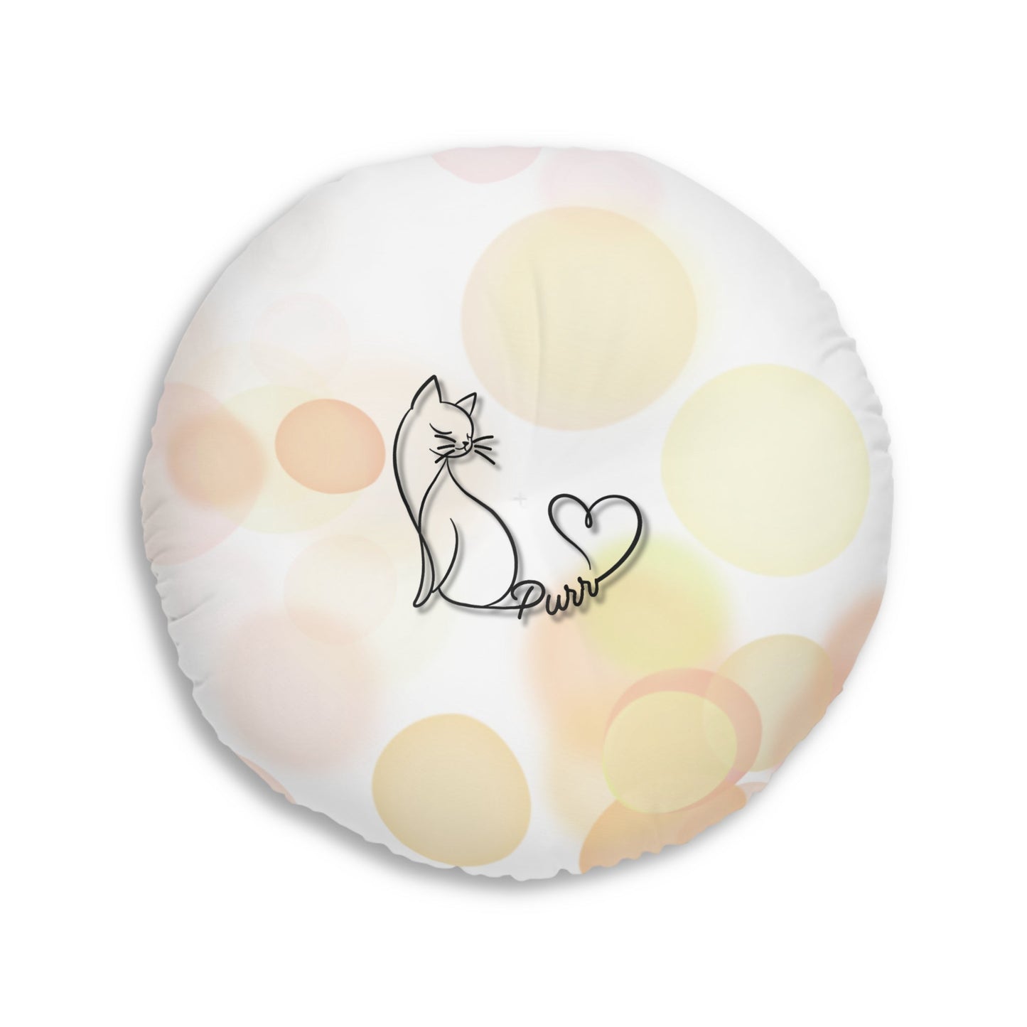 Purr Cat Floor Pillow – Minimalist Round Cushion for Cat Lovers