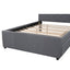 Linen Upholstered Platform Bed With Headboard and Two Drawers Full - Korvel