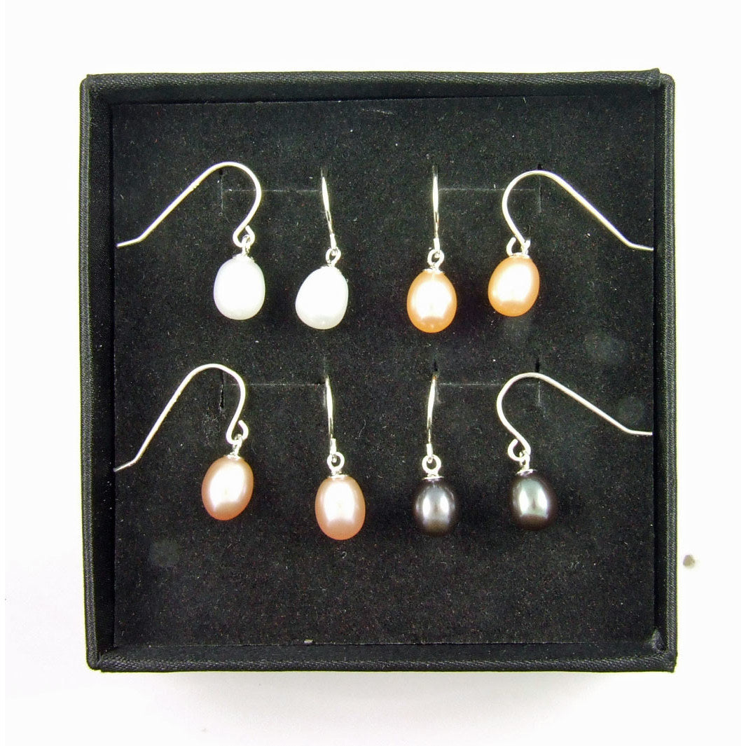Ensemble de bijoux en perles d'eau douce naturelles en argent sterling