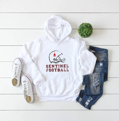 Sentinel Football Helmet Double Color Letters Hoodie - Korvel