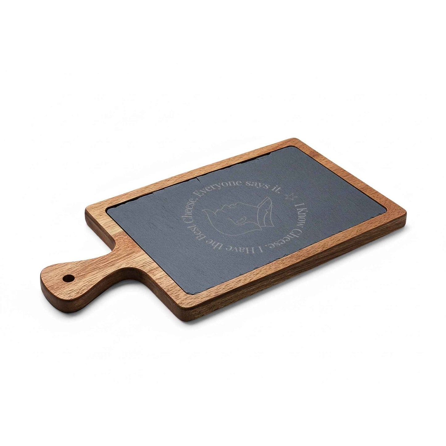 I Know Cheese Charcuterie Board – Engraved Acacia Wood Board