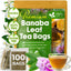 Hojas de banaba secas naturales, bolsitas de té, en polvo, hojas de banaba enteras, hojas de banaba secas 100 % puras, té de hojas de banaba, sin aditivos, sin cafeína, vegano 