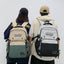 Mochila de Moda Doble de Color Contrastante para Hombre de Gran Capacidad
