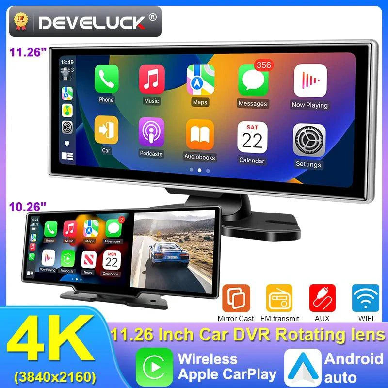 10/11.26 inch 4K Dash Cam with Dual Lens & GPS Navigation