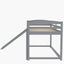 Twin over Twin Bunk Bed with Convertible Slide and Ladder Gray - Korvel