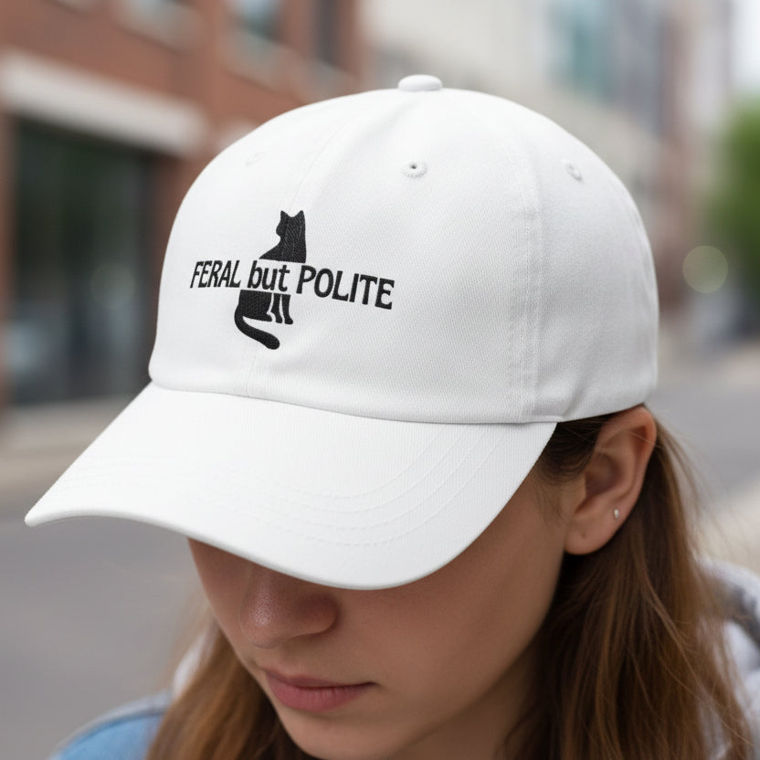 Gorro de gato salvaje pero educado – Gorra bordada para papá