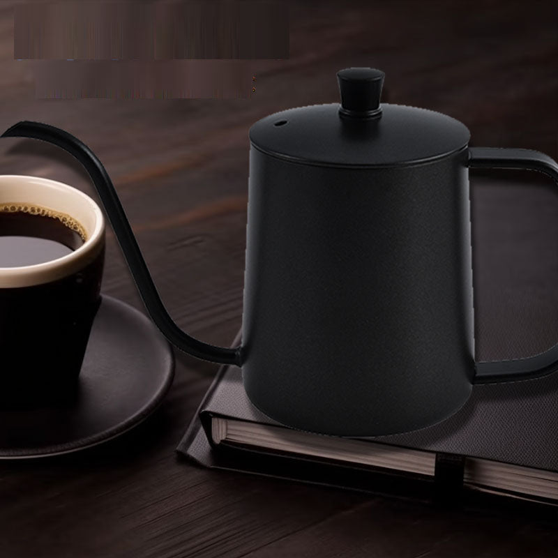 Household coffee hand brewing pot with narrow mouth and long mouth coffee pot with lid - Korvel