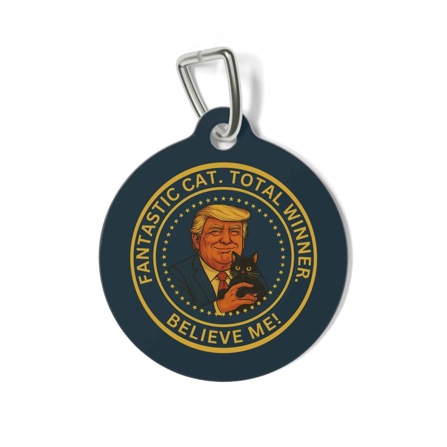 Political Parody Cat Collar Tag – Fantastic Cat, Total Winner