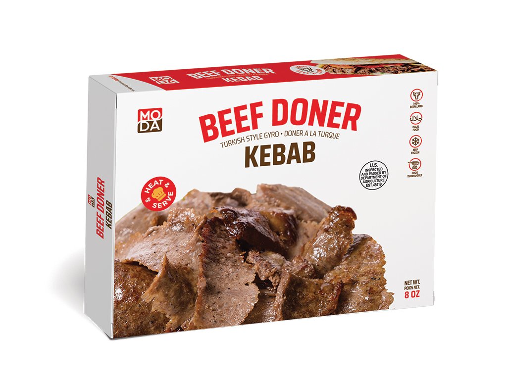 Moda Döner – Carne de res cocida y cortada en lonchas, paquete minorista, 8 oz (226 g)
