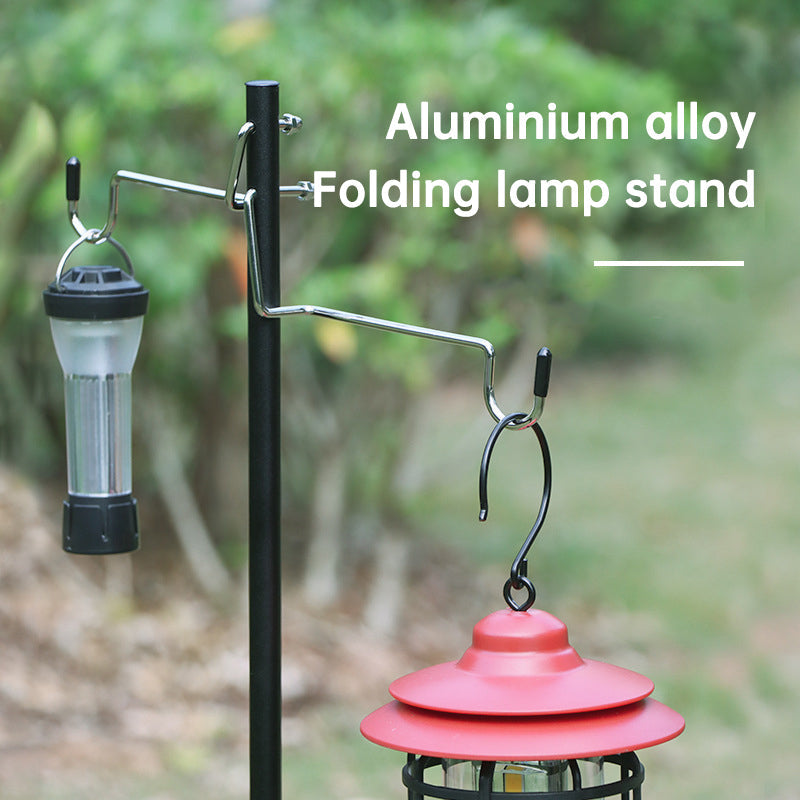 Portable Aluminum Alloy Camping Lamp Holder with Storage Bag