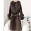Manteau en fausse fourrure épaisse avec col en fourrure luxueux pour femmes