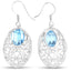 10.72 Carat Genuine Blue Topaz Sterling Silver Earrings