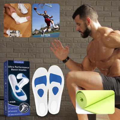 HOUKEA Ultra Performance Boost Insoles, Soft And Comfortable Elastic Insoles For Outdoor Sports Running Wear Resistant Non-Slip Care Insoles - Korvel