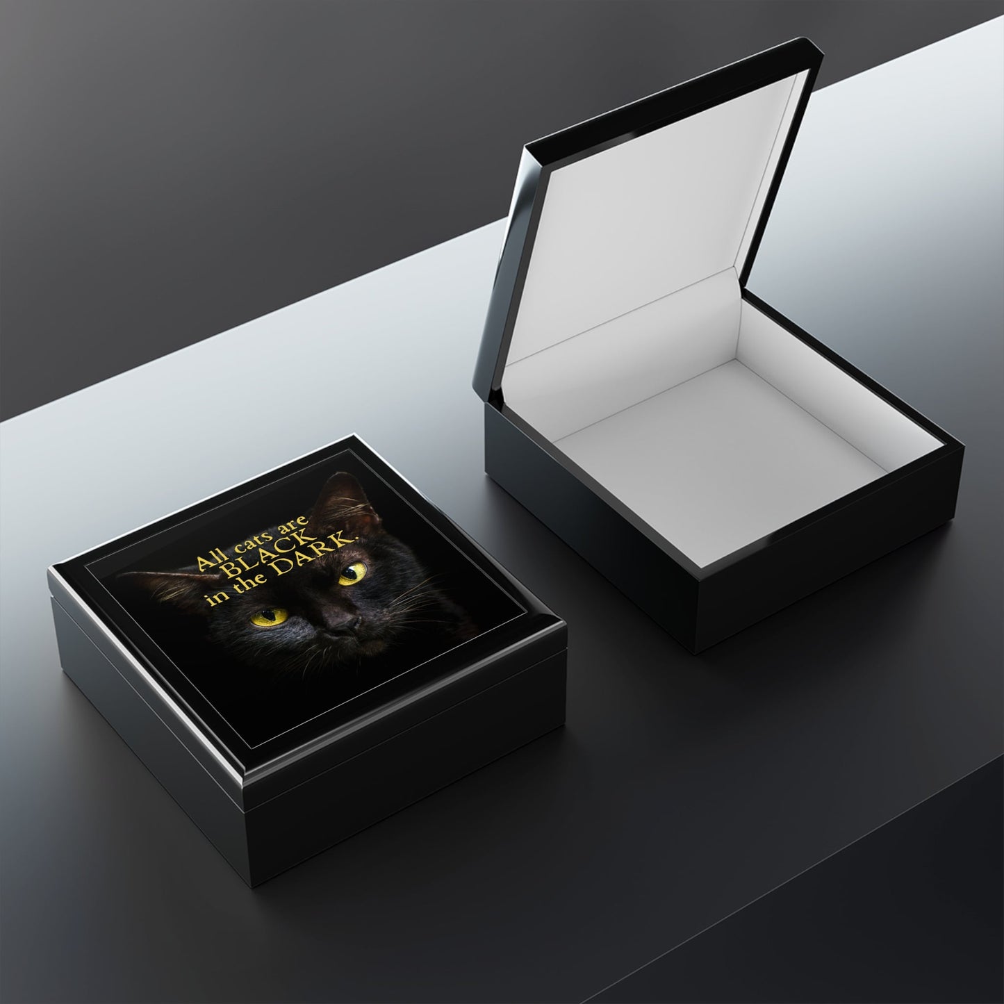 Elegant All Cats are Black at Night Jewelry Box