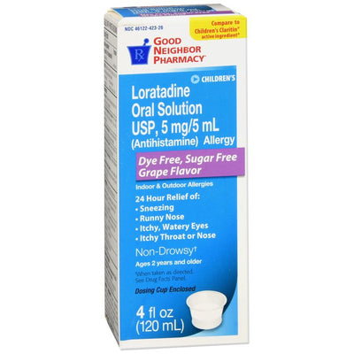 Solution orale GNP Loratadine 5 mg/5 mL - Saveur raisin sans sucre