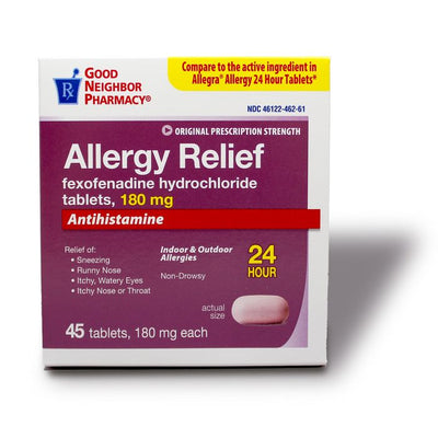 GNP Fexofenadine HCl 180 mg Comprimés contre les Allergies - 45 Comptes