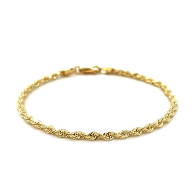 Bracelet en or jaune 10k avec motif en corde taillée en diamant - 2,75 mm