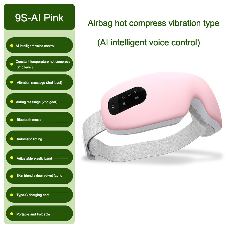 Masajeador de Ojos Inteligente con Vibración de Airbag y Compresa Caliente
