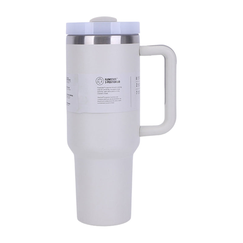 40 oz Insulated Tumbler with Straw, Handle & Lid – Stainless Steel, Hot & Cold Drinks, Fits Car Cup Holders - Korvel