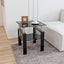1-Piece Modern Tempered Glass Tea Table Coffee Table End Table, Square Table for Living Room, Black - Korvel