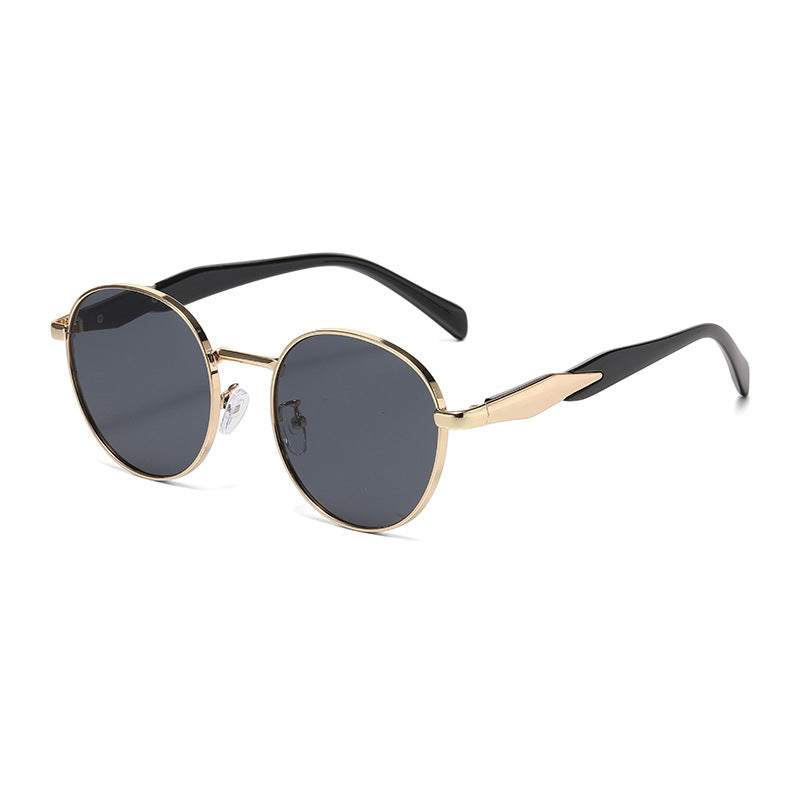 Elegant Metal Round Frame Sunglasses with UV Protection