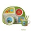 5pcs/set Baby Dinnerware Bamboo Fiber Children Tableware Set Plate Dishes Bowl With Spoon Cartoon Feeding Set Food Container - Korvel