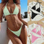 Hanging neck tie bikini multi-color three-point swimsuit hot spring swimsuit - Korvel
