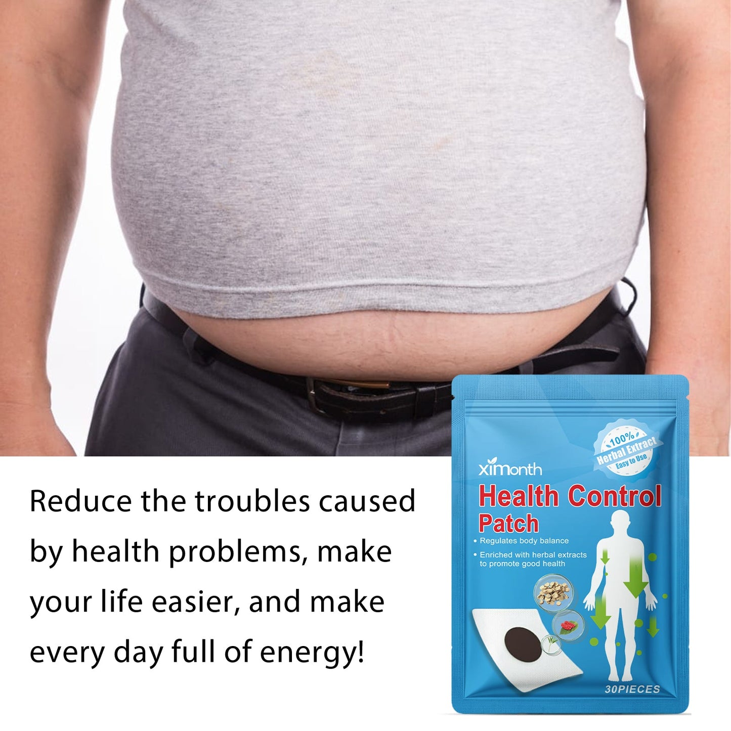 Sugar Relief Patch For Lightheadedness, Balance Blood Lipids, Body Discomfort And Slimming Care - Korvel