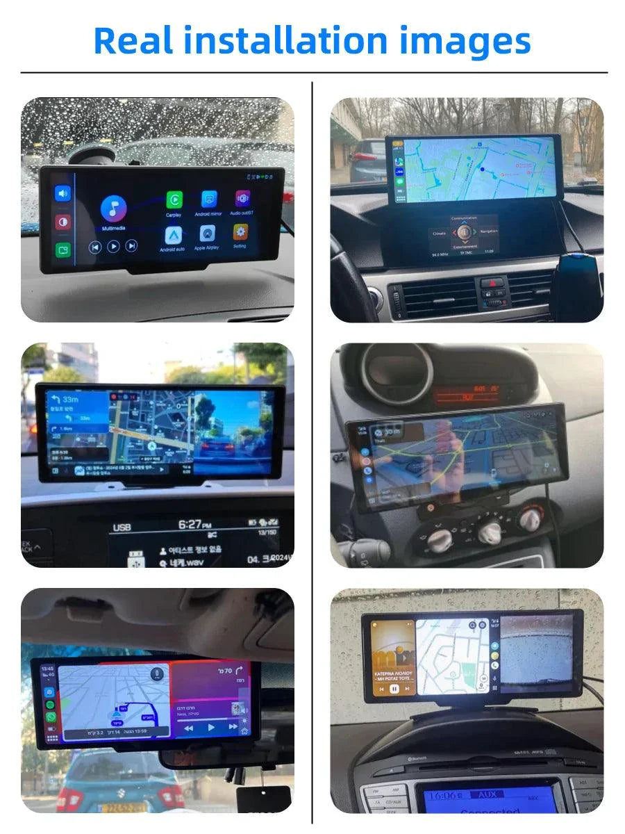 Caméra de tableau de bord miroir 4K 10,26'' avec Carplay et Android Auto