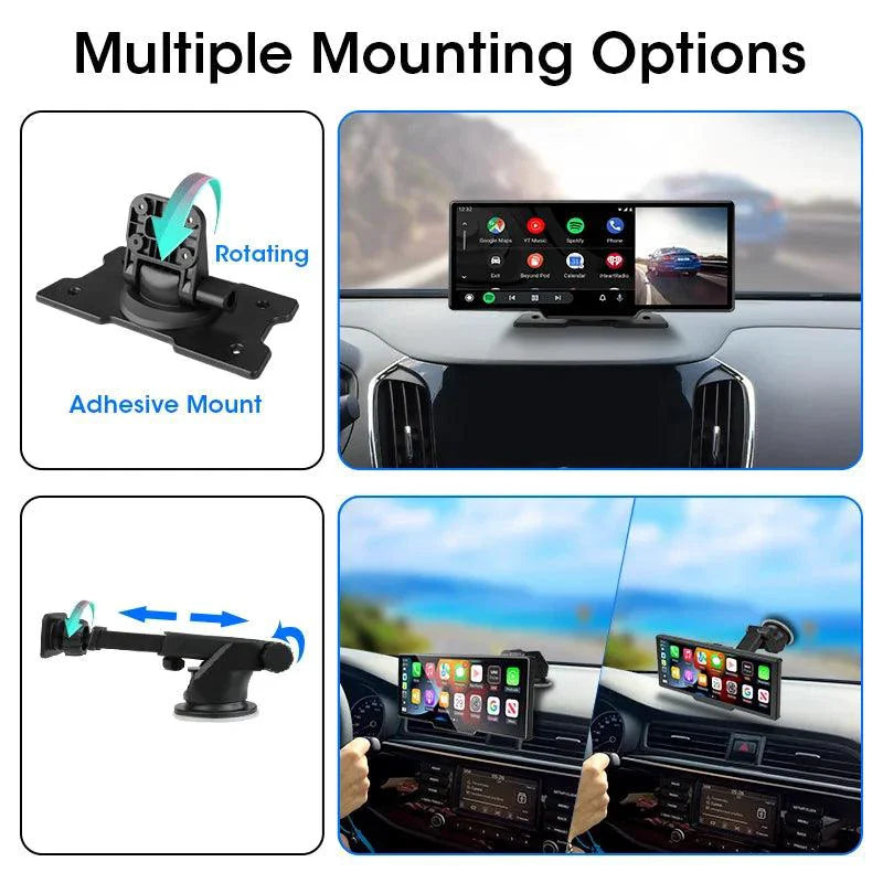 Caméra de tableau de bord miroir 4K 10,26'' avec Carplay et Android Auto