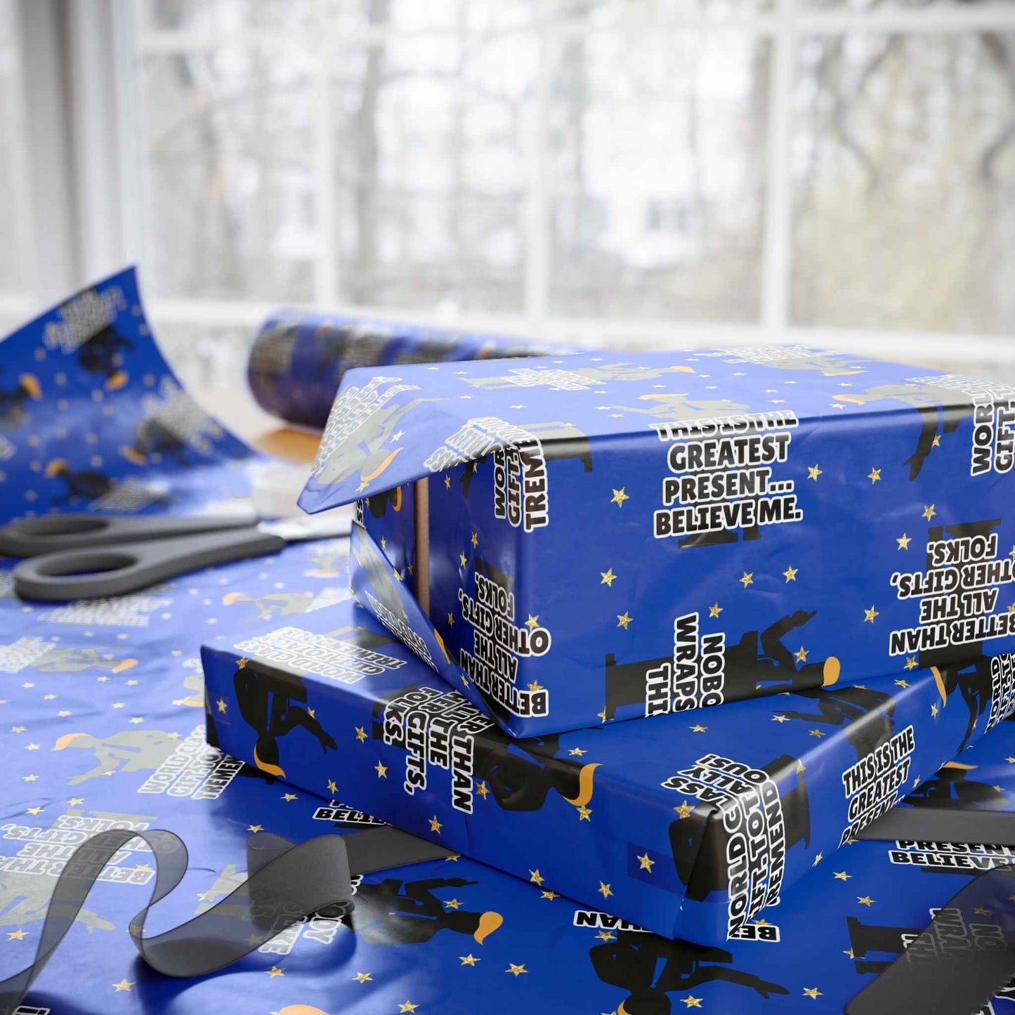 Greatest Present, Believe Me Political Parody Wrapping Paper