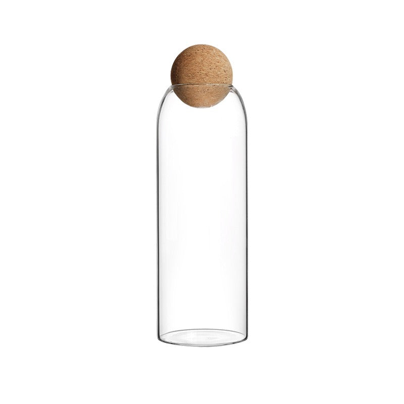 Food Storage Glass Jar with Wood Lid Ball Clear - Korvel