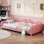 Twin size Upholstered Daybed, Sherpa Fabric Sofabed with Cloud-Shaped Backrest, No Box-spring Needed, Pink - Korvel
