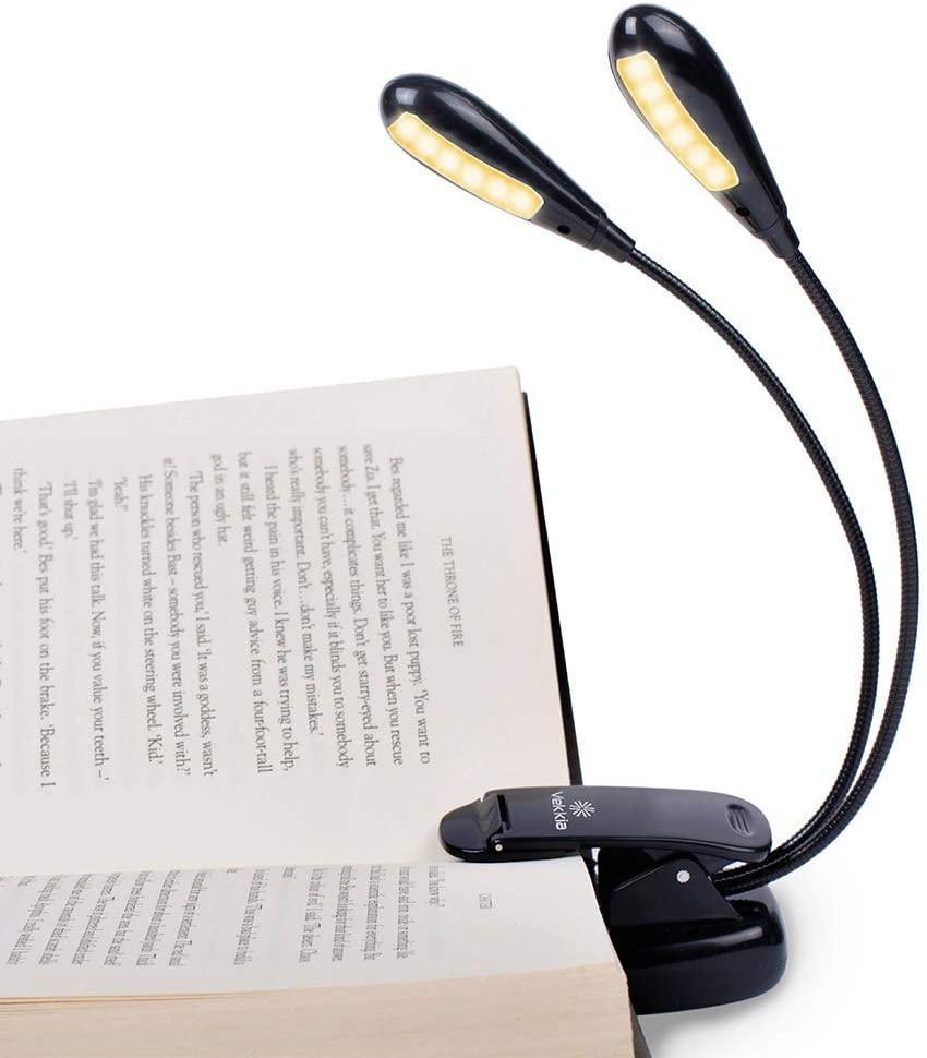 Versatile Dual Gooseneck LED Clip Lamp for Reading & Music Stand - Korvel