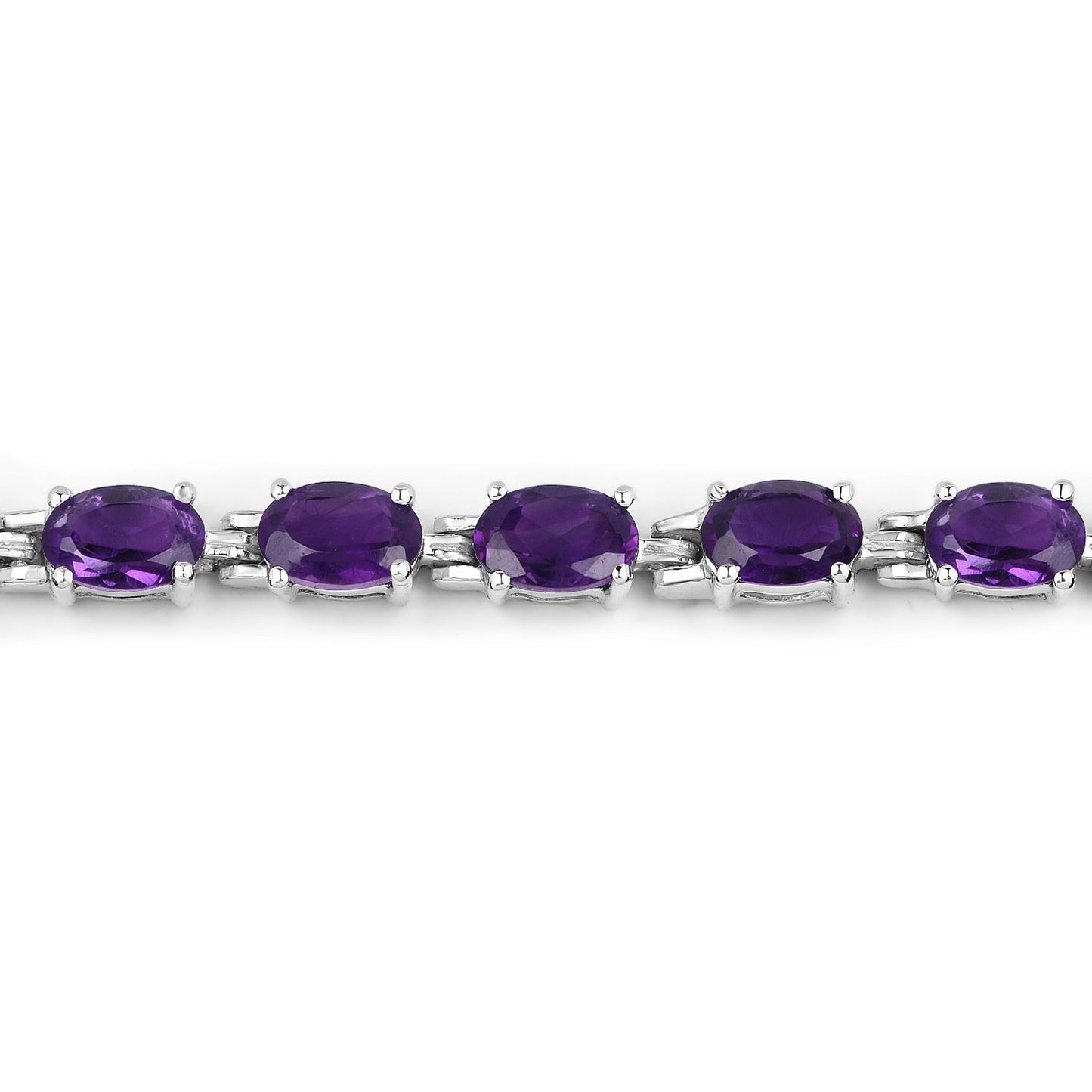 7.98 Carat Genuine Amethyst Sterling Silver Bracelet