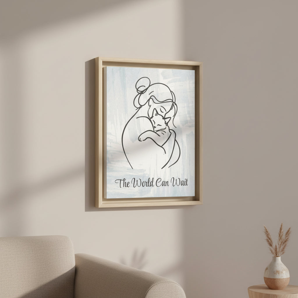 L'impression sur toile Chat Le Monde Peut Attendre