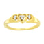 Bague en diamant triple cœur en or jaune 10KT - Taille 7